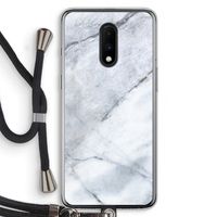 Witte marmer: OnePlus 7 Transparant Hoesje met koord