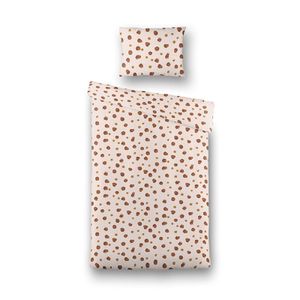 Kinderdekbedovertrek Katoen - 100x135 cm Wit - Dessin: Stippen - Fresh and Co Kids - Dekbed-Discounter.nl