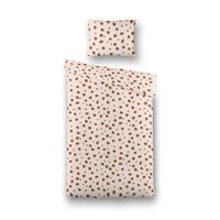 Kinderdekbedovertrek Katoen - 100x135 cm Wit - Dessin: Stippen - Fresh and Co Kids - Dekbed-Discounter.nl