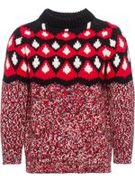 Prada pull à motif en jacquard - Rouge