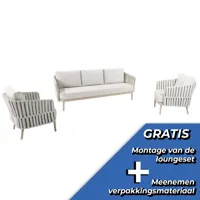 Eva loungeset 3-zit lounge bank + 2x lounge stoel