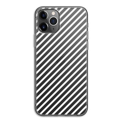 Strepen zwart-wit: iPhone 11 Pro Transparant Hoesje