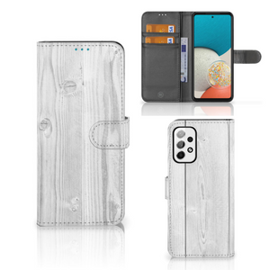 Samsung Galaxy A73 5G Book Style Case White Wood