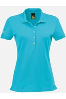 TRIGEMA Slim Fit Dames Poloshirt turquoise, Effen