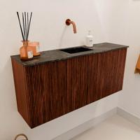 Toiletmeubel Mondiaz Joya Dlux | 90 cm | Meubelkleur Ruby | Faye wastafel Lava Wasbak Midden | Zonder kraangat(en)