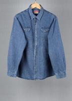 Wrangler Blue vintage denim shirt in size XL for Unisex