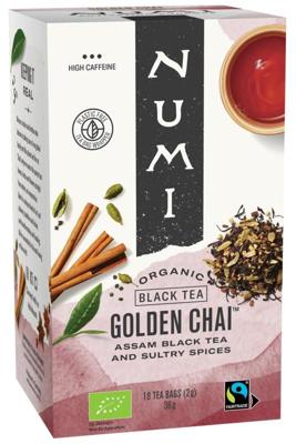Numi Golden chai bio 18 Zakjes Numi Golden chai bio 18 Zakjes