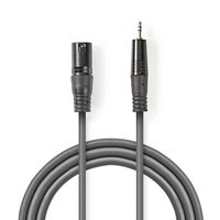 XLR-Audiokabel | XLR 3-pins male - 3,5 mm male | 3,0 m | Grijs - thumbnail