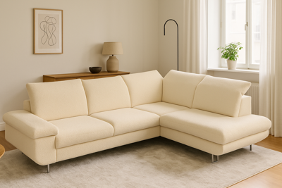 Showroommodel Slaapbank Lex met opbergruimte en verstelbare hoofdsteunen | Hoekbank Teddy Beige - Rechts (Niet in originele verpakking) Showroommodel Slaapbank Lex met opbergruimte en verstelbare hoofdsteunen | Hoekbank Teddy Beige - Rechts (Niet in originele verpakking)