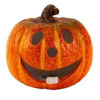 Halloween decoratie - oranje - polyresin - Dia 27 cm - pompoen - LED