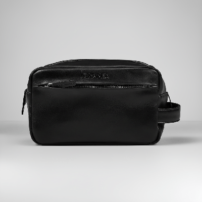 Alpha Apex Leren Toilettas Zwart - Luxe Toilettas van Leer | NEGOTIA