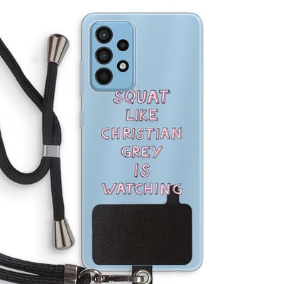 Christian Grey: Samsung Galaxy A52 Transparant Hoesje met koord