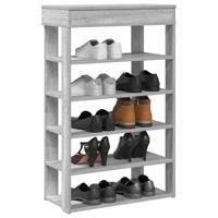 VidaXL Schoenenrek 60x30x98 cm bewerkt hout grijs sonoma