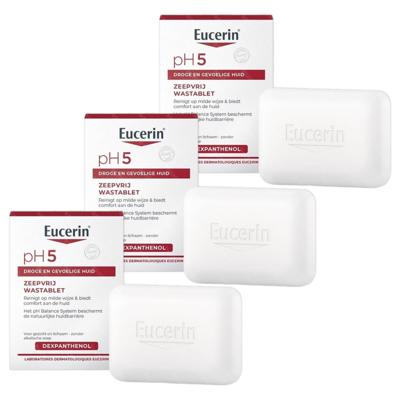 Eucerin pH5 Zeepvrije Wastablet Droge en Gevoelige Huid 3 x 100g Promopakket
