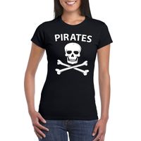 Piraten verkleed shirt zwart dames - thumbnail