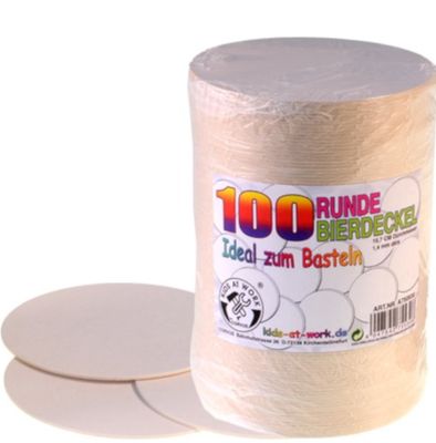 Kids At Work bierviltjes junior 10,5 cm karton bruin 100 stuks Kids At Work bierviltjes junior 10,5 cm karton bruin 100 stuks