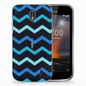 Nokia 1 TPU bumper Zigzag Blauw