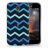 Nokia 1 TPU bumper Zigzag Blauw - thumbnail