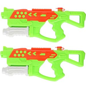 2x Waterpistolen/waterpistool groen van 42 cm kinderspeelgoed