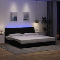 Bedframe met LED zonder matras 200x200 cm stof zwart