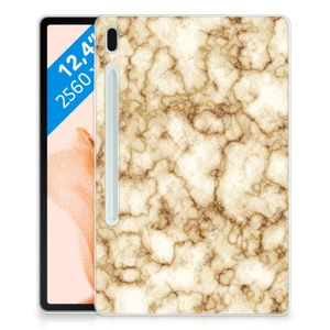 Samsung Galaxy Tab S7FE Tablet Back Cover Marmer Goud