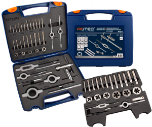 Rotec 900.2022K | Handtap- en snijplaatset | metrisch | in ABS-koffer | 55-dlg. 900.2022K