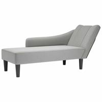 Chaise longue met rechterarmleuning stof wolk grijs