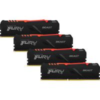 Kingston Technology FURY Beast RGB geheugenmodule 64 GB 4 x 16 GB DDR4 3600 MHz - thumbnail