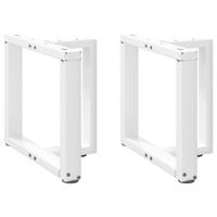 Salontafelpoten 2 st T-vormig 50x25x(42-43) cm staal wit