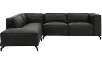 Goossens Bank Calvin grijs, micro leer, 2,5-zits, modern design met ligelement links
