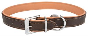 TRIXIE HALSBAND HOND ACTIVE COMFORT LEER BRUIN / LICHTBRUIN 52-63X3,5 CM