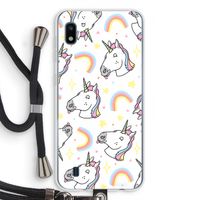 Rainbow Unicorn: Samsung Galaxy A10 Transparant Hoesje met koord