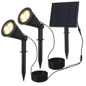 Solar LED Tuinspot Bend Duo met los zonnepaneel 3000K warm wit Prikspot - Tuin spots, spots bodem buiten