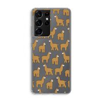Alpacas: Samsung Galaxy S21 Ultra Transparant Hoesje