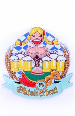 Deco oktoberfest vrouw met bierpullen