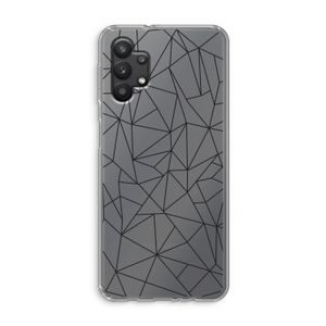 Geometrische lijnen zwart: Samsung Galaxy A32 5G Transparant Hoesje