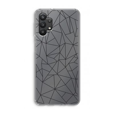Geometrische lijnen zwart: Samsung Galaxy A32 5G Transparant Hoesje