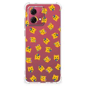 Doorzichtige Silicone Hoesje voor Motorola Moto G84 Katten Emojis