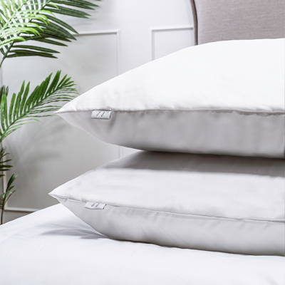 2 Pack Kussensloop Luna Uni Wit Effen Default Luna Bedding - Dekbed-Discounter.nl