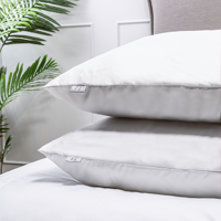 2 Pack Kussensloop Luna Uni Wit Effen Default Luna Bedding - Dekbed-Discounter.nl