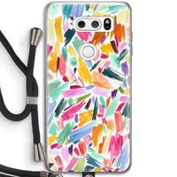 Watercolor Brushstrokes: LG V30 Transparant Hoesje met koord