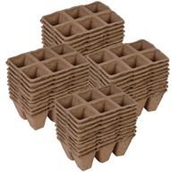 Season Deco Stekpotjes - 40x - 6 vaks trays - 5 cm - turf - kweekpotjes
