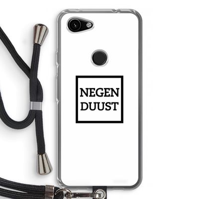 Negenduust vierkant: Pixel 3a Transparant Hoesje met koord