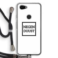 Negenduust vierkant: Pixel 3a Transparant Hoesje met koord