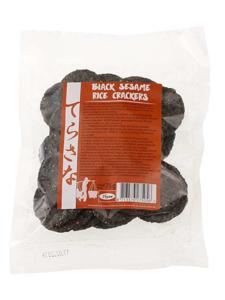 Zwarte sesam bruine rijstcrackers