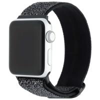 Apple Watch Nylon Geweven Solo Band - Glitter Zwart - 44, 45, 46 & 49mm