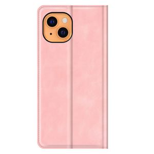 Casecentive Magnetische Leren Wallet case iPhone 13 roze - 8720153794299