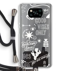 Good vibes: Xiaomi Poco X3 NFC Transparant Hoesje met koord
