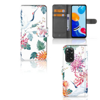 Xiaomi Redmi Note 11/11S Telefoonhoesje met Pasjes Bird Flowers - thumbnail