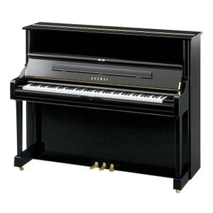 Yamaha U1 Q PE messing piano (zwart hoogglans)